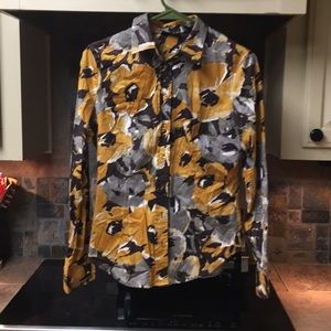 NY & Co muli-colored button up  stretch.